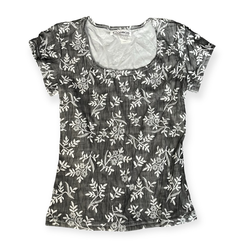Whimsical Goth Y2K Floral Women's Top